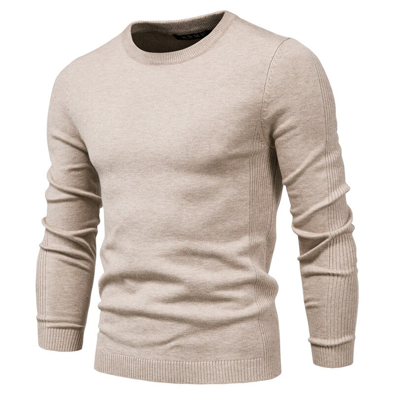 4XL 남성 2020 가을 새로운 캐주얼 솔리드 두꺼운 울 코튼 스웨터 풀오버 남성 복장 패션 슬림핏 오넥 풀오버 스웨터 남성